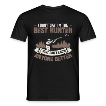 Hunter Hunting Hunter Hunting Happiness Gift - Men's T-Shirt - black - Front - AI Model Male 178 light (178cm)
