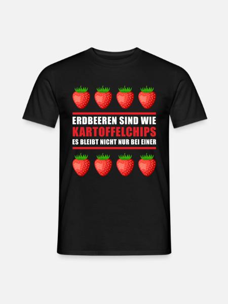 Erdbeeren Erdbeere Vegan Gärtner Garten Geschenk - Männer T-Shirt - Schwarz