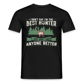 Hunter Hunting | Hunting Hunter Hunting Happiness Gift - Men's T-Shirt - black - Front - AI Model Male 178 light (178cm)