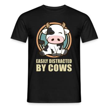 Cows cow cow pattern cow lover cattle gift - Men's T-Shirt - black - Front - AI Model Male 178 light (178cm)
