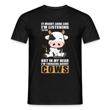 Cows cow cow pattern cattle cow lover gift - Men's T-Shirt - black - Front - AI Model Male 178 light (178cm)