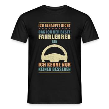 Fahrlehrer | Fahrschule Fahrschullehrer Geschenk - Männer T-Shirt - Schwarz - Vorne - AI Model Male 178 light (178cm)