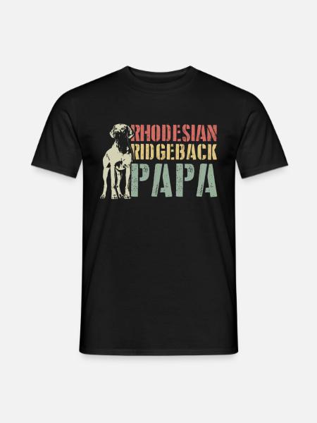 Rhodesian Ridgeback Papa Hundeliebhaber Geschenk - Männer T-Shirt - Schwarz