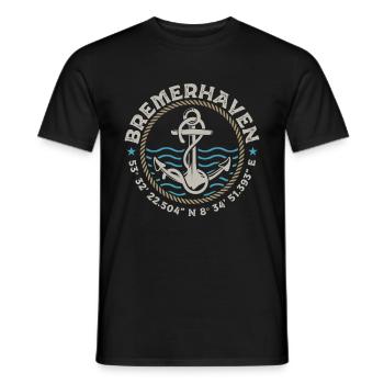 Bremerhaven Brême Côte Du Nord de l’Allemagne Cadeau - T-shirt homme - noir - Devant - AI Model Male 178 light (178cm)