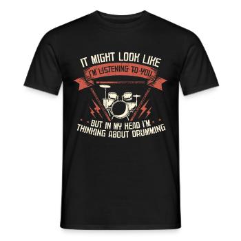 Batteur batteur batterie batterie cadeau de batterie - T-shirt homme - noir - Devant - AI Model Male 178 light (178cm)