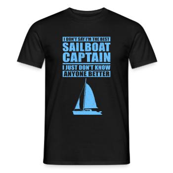 Sailing Sailboat Captain Sailor Skipper Gift - Men's T-Shirt - black - Front - AI Model Male 178 light (178cm)
