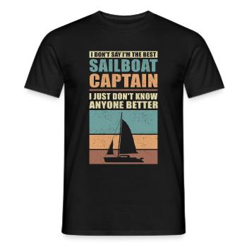 Voilier voilier capitaine skipper marin cadeau - T-shirt homme - noir - Devant - AI Model Male 178 light (178cm)
