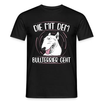 Bullterrier Hundebesitzer Gassi Frauchen Geschenk - Männer T-Shirt - Schwarz - Vorne - AI Model Male 178 light (178cm)