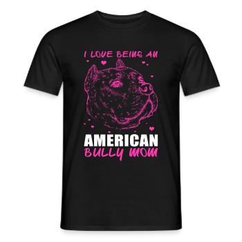 American Bully Mom Hund Hundebesitzerin Geschenk - Männer T-Shirt - Schwarz - Vorne - AI Model Male 178 light (178cm)