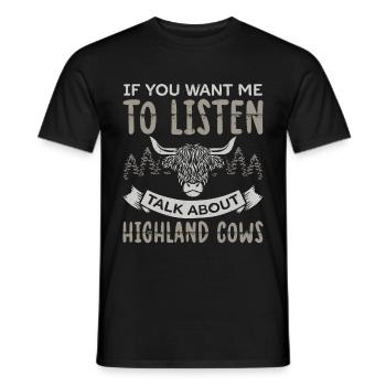 Les highlands écossais | Highland Cow Cadeau - T-shirt homme - noir - Devant - AI Model Male 178 light (178cm)