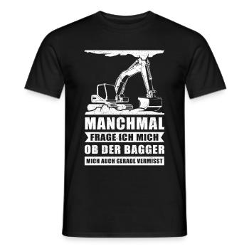 Baggerfahrer Bagger Baggerführer Baggern Geschenk - Männer T-Shirt - Schwarz - Vorne - AI Model Male 178 light (178cm)