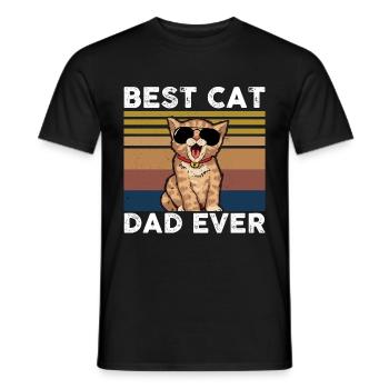 Meilleur Cat Dad Ever Chat Félin cadeau - T-shirt homme - noir - Devant - AI Model Male 178 light (178cm)