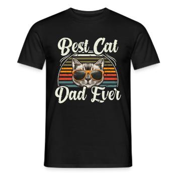 Meilleur Cat Dad Ever Félins - T-shirt homme - noir - Devant - AI Model Male 178 light (178cm)