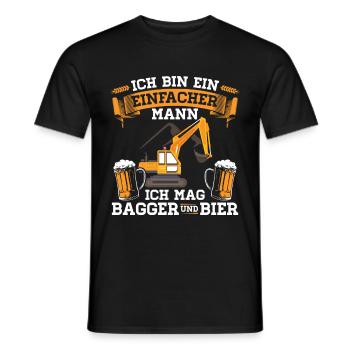 Baggerfahrer | Baggerführer Bagger Geschenk - Männer T-Shirt - Schwarz - Vorne - AI Model Male 178 light (178cm)