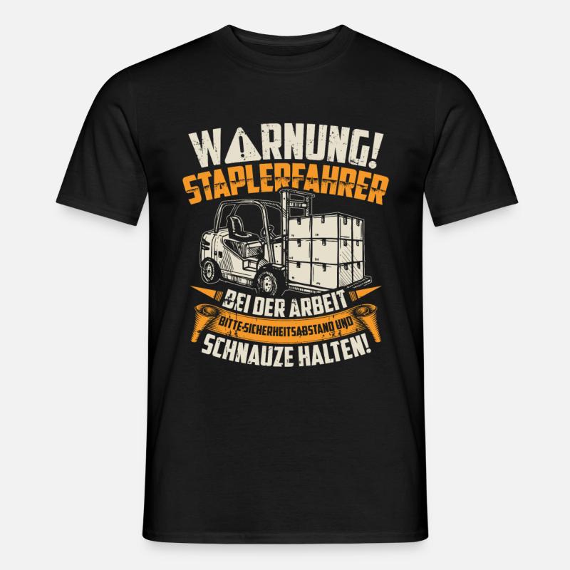 Staplerfahrer Stapler | Lagerist Geschenk - Männer T-Shirt - Schwarz