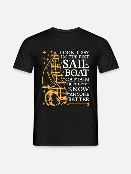 Sailing sailor sailboat boat captain gift - Men's T-Shirt - black