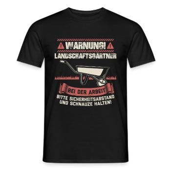 Landschaftsgärtner Gärtner Gartenbau Geschenk - Männer T-Shirt - Schwarz - Vorne - AI Model Male 178 light (178cm)
