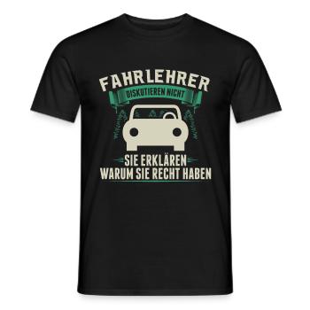 Fahrlehrer | Fahrschule Fahrschullehrer Geschenk - Männer T-Shirt - Schwarz - Vorne - AI Model Male 178 light (178cm)