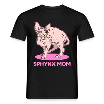 Sphynx mom Sphynx chat | Sphinx cadeau de chat - T-shirt homme - noir - Devant - AI Model Male 178 light (178cm)