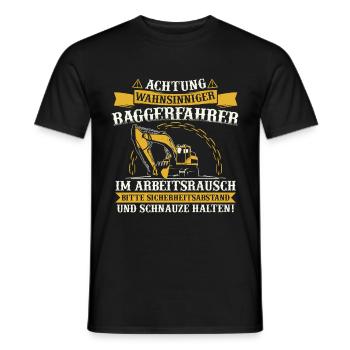 Baggerfahrer Baggerführer Baggern Bagger Geschenk - Männer T-Shirt - Schwarz - Vorne - AI Model Male 178 light (178cm)