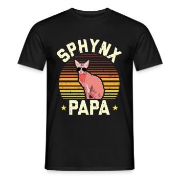Sphynx papa Sphynx chat cadeau de chat - T-shirt homme - noir - Devant - AI Model Male 178 light (178cm)