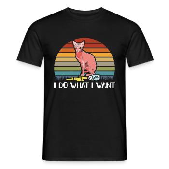 Sphynx chat Sphinx cadeau amoureux des chats - T-shirt homme - noir - Devant - AI Model Male 178 light (178cm)