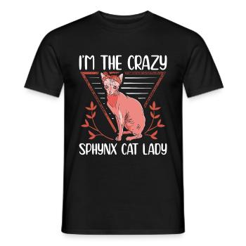Sphynx chat Sphinx propriétaire de chat cadeau - T-shirt homme - noir - Devant - AI Model Male 178 light (178cm)