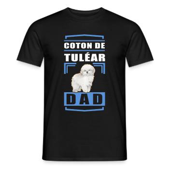 Coton de Tuléar Papa | Chien propriétaire de chien cadeau - T-shirt homme - noir - Devant - AI Model Male 178 light (178cm)