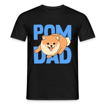 Zwergspitz Pomeranian Pom Dad Herrchen Geschenk - Männer T-Shirt - Schwarz - Vorne - AI Model Male 178 light (178cm)