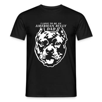 American Bully Dad Dogs Dog Owner Gift - Men's T-Shirt - black - Front - AI Model Male 178 light (178cm)