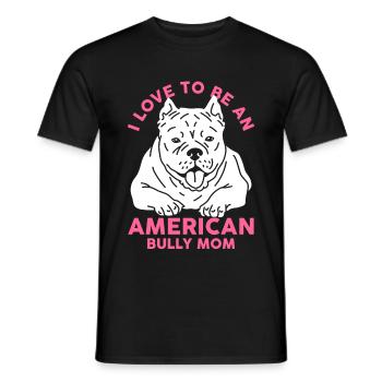 American Bully maman propriétaire de chien chien cadeau - T-shirt homme - noir - Devant - AI Model Male 178 light (178cm)