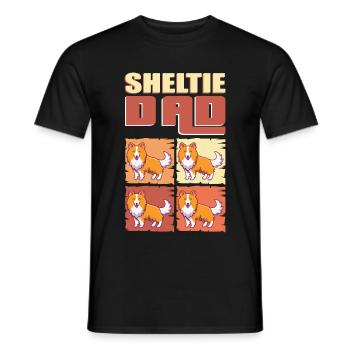 Cadeau de maître Sheltie Dad Shetland Sheepdog - T-shirt homme - noir - Devant - AI Model Male 178 light (178cm)