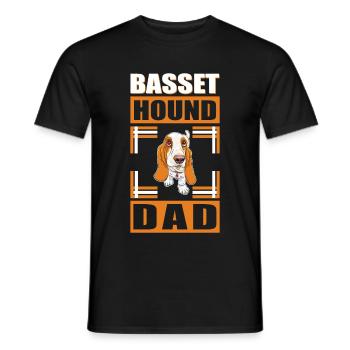 Basset Hound Dad Herrchen Hundebesitzer Geschenk - Männer T-Shirt - Schwarz - Vorne - AI Model Male 178 light (178cm)