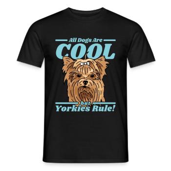 Yorkshire Terrier Yorkie propriétaire de chien cadeau - T-shirt homme - noir - Devant - AI Model Male 178 light (178cm)