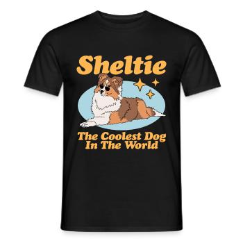 Sheltie Shetland Sheepdog Hunde Geschenk - Männer T-Shirt - Schwarz - Vorne - AI Model Male 178 light (178cm)
