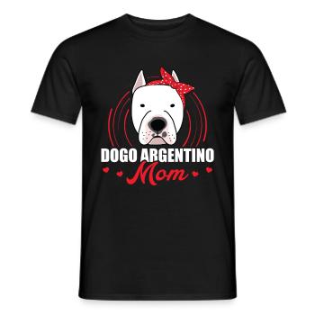 | du Grand Danois argentin Dogo Argentino Maman Cadeau - T-shirt homme - noir - Devant - AI Model Male 178 light (178cm)