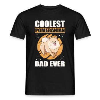 Zwergspitz Poméranie Papa Propriétaire de Chien Cadeau - T-shirt homme - noir - Devant - AI Model Male 178 light (178cm)