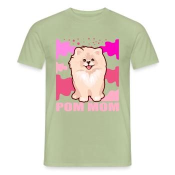 Zwergspitz Pomeranian Maîtresse Chien Maman Cadeau - T-shirt homme - vert sauge - Devant - AI Model Male 178 light (178cm)