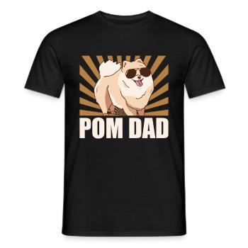Zwergspitz Poméranie Papa Propriétaire de Chien Cadeau - T-shirt homme - noir - Devant - AI Model Male 178 light (178cm)