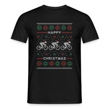 Fahrrad Ugly Sweater Weihnachten - Männer T-Shirt - Schwarz - Vorne - AI Model Male 178 light (178cm)