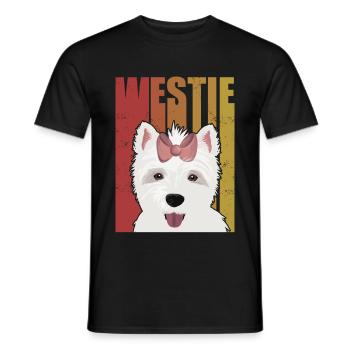 Westie West Highland Terrier Cadeau chien - T-shirt homme - noir - Devant - AI Model Male 178 light (178cm)