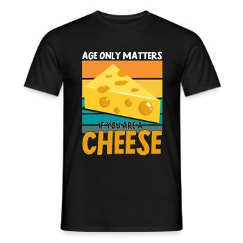 Fromage disant cadeau, amateur de fromage, amateur de fromage, fromage - T-shirt homme - noir - Devant - AI Model Male 178 light (178cm)