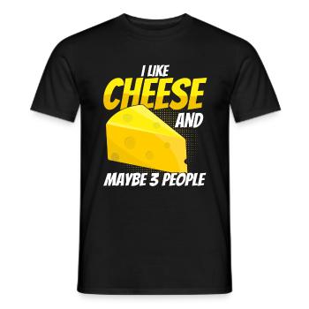 Fromage disant cadeau, amateur de fromage, amateur de fromage, fromage - T-shirt homme - noir - Devant - AI Model Male 178 light (178cm)