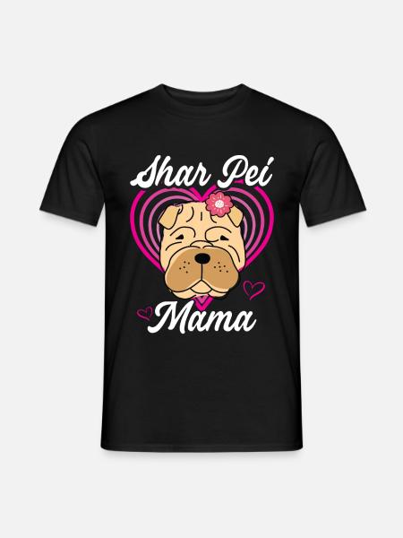 Shar Pei Mama Hunde Hundebesitzerin Geschenk - Männer T-Shirt - Schwarz