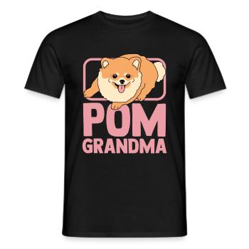 Zwergspitz Poméranie Chien Pom Grand-mère Cadeau - T-shirt homme - noir - Devant - AI Model Male 178 light (178cm)