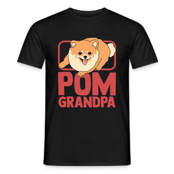 Zwergspitz Pomeranian Dog Pom Grandpa Gift - Men's T-Shirt - black - Front - AI Model Male 178 light (178cm)