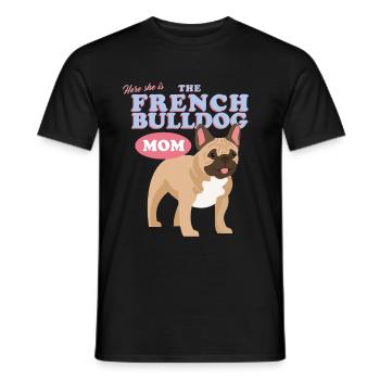French Bulldog Mom French Bulldog Gift - Men's T-Shirt - black - Front - AI Model Male 178 light (178cm)