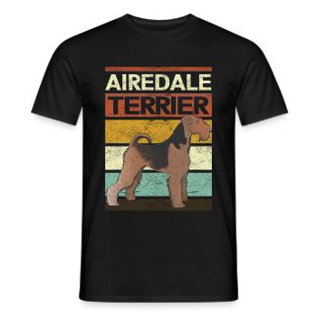Airedale Terrier Hunde Hundebesitzer Geschenk - Männer T-Shirt - Schwarz - Vorne - AI Model Male 178 light (178cm)