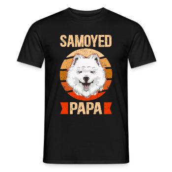 Samoyed Papa Dog Owner Owner Gift - Men's T-Shirt - black - Front - AI Model Male 178 light (178cm)