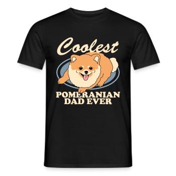 Pomeranian Dad Zwergspitz Hundehalter Geschenk - Männer T-Shirt - Schwarz - Vorne - AI Model Male 178 light (178cm)